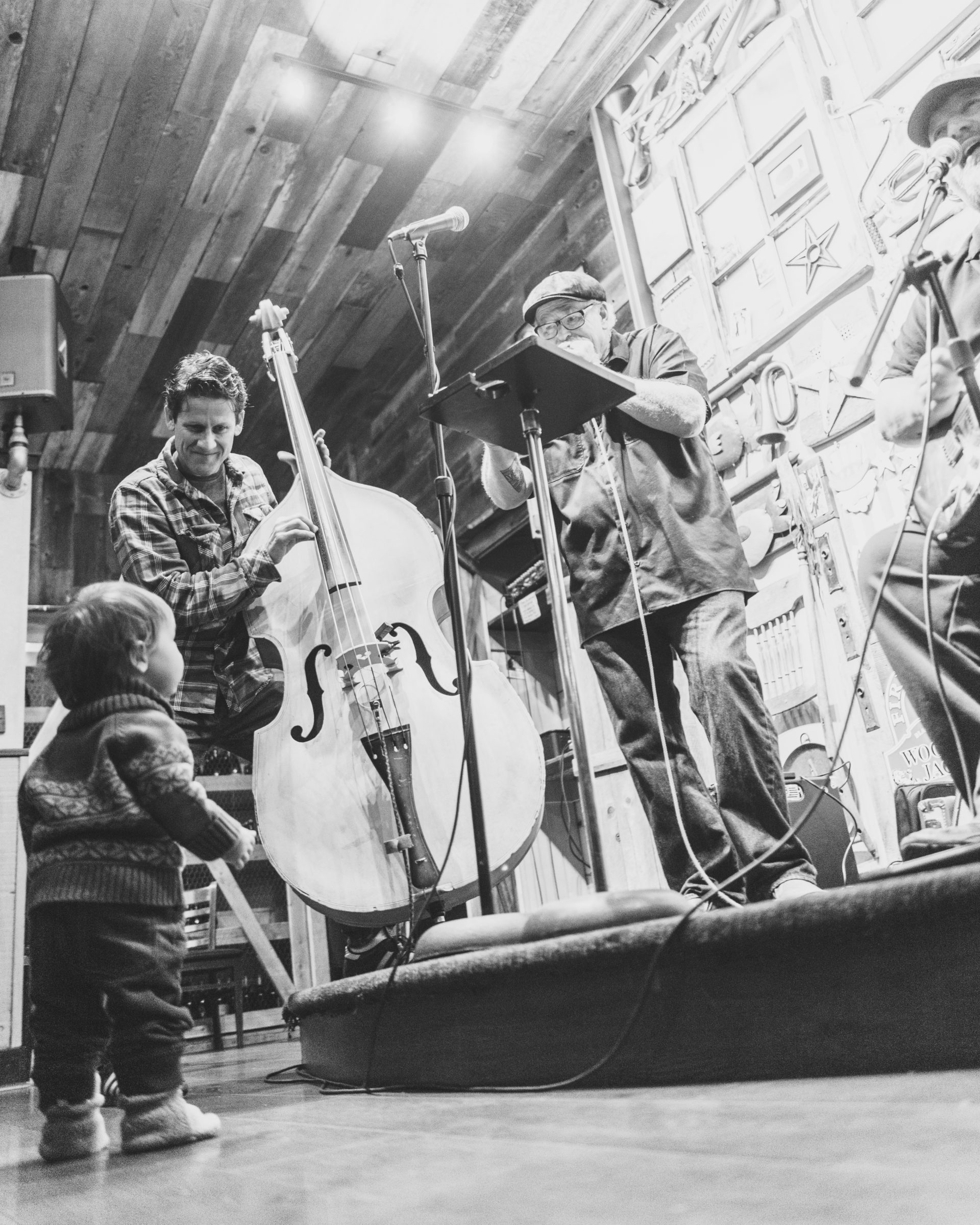 child dancing in front of live blues